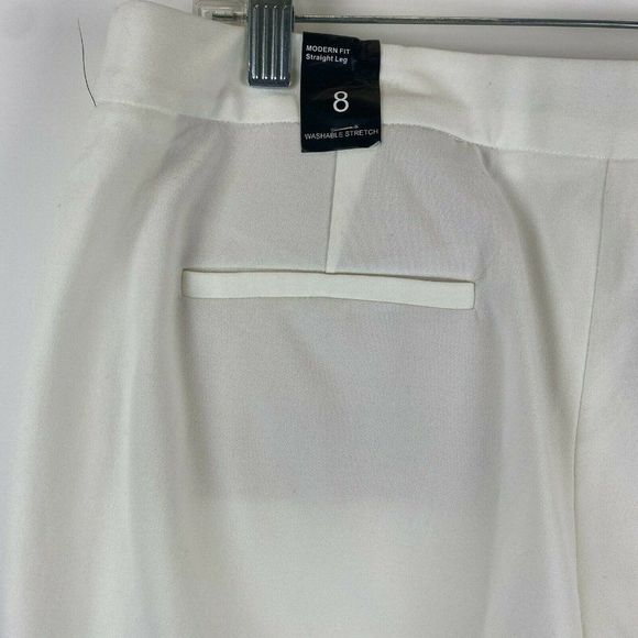 Amanda & Chelsea Modern Fit Straight Leg Ankle White Stretch Women Size 8 NWT - Picture 4 of 8